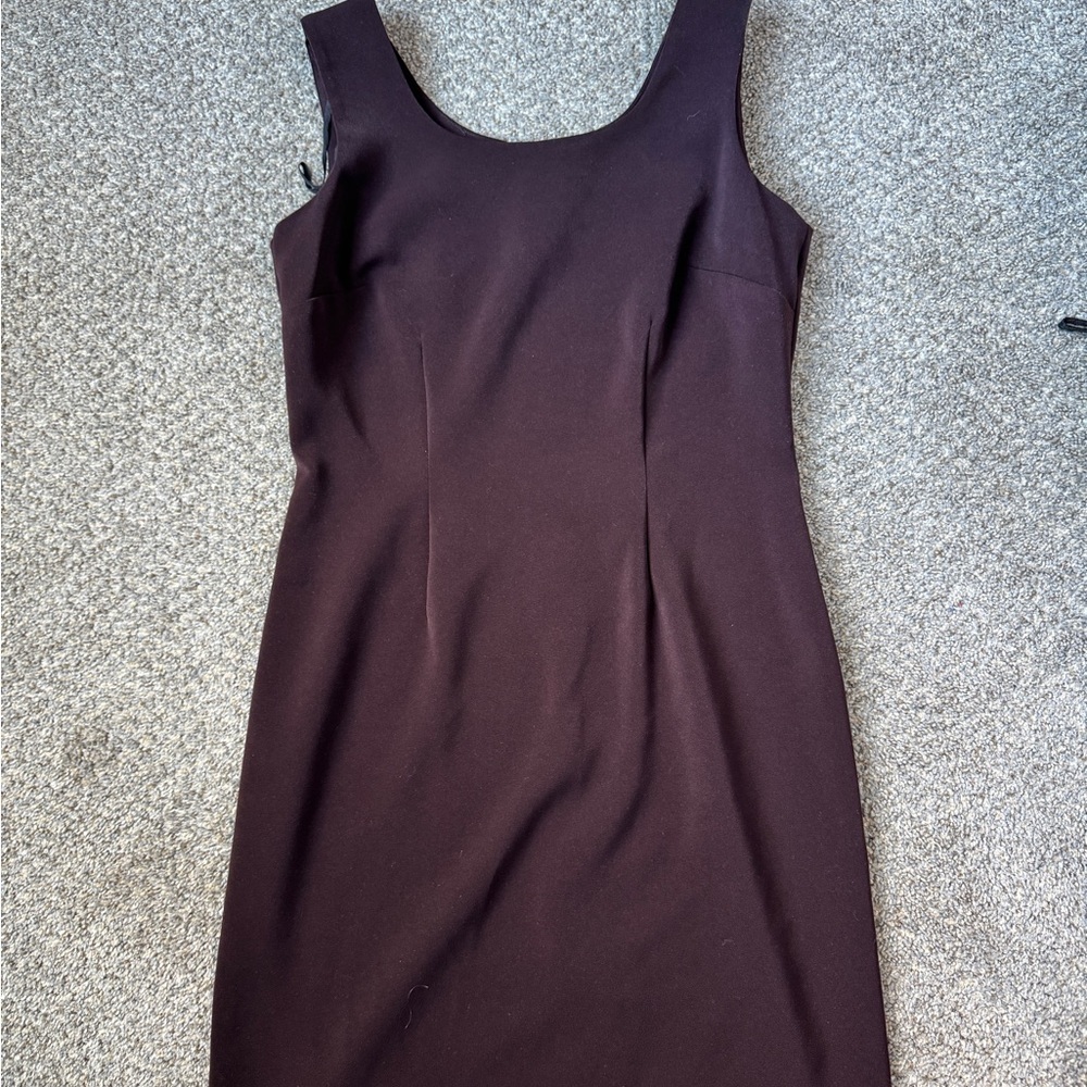 S.L. Fashions Sleeveless Dark Brown Mini Dress